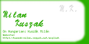 milan kuszak business card